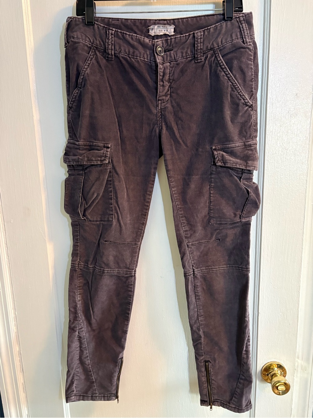 Free People Cargo Pants in Charcoal Purple